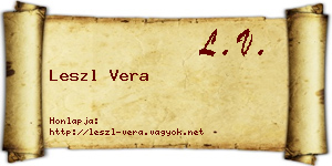Leszl Vera névjegykártya