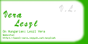 vera leszl business card